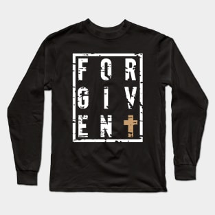 Forgiven Jesus Christian Cross Bible Verse Quote Long Sleeve T-Shirt